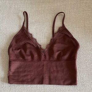 Forever 21 Brown Lace Trim Bralette